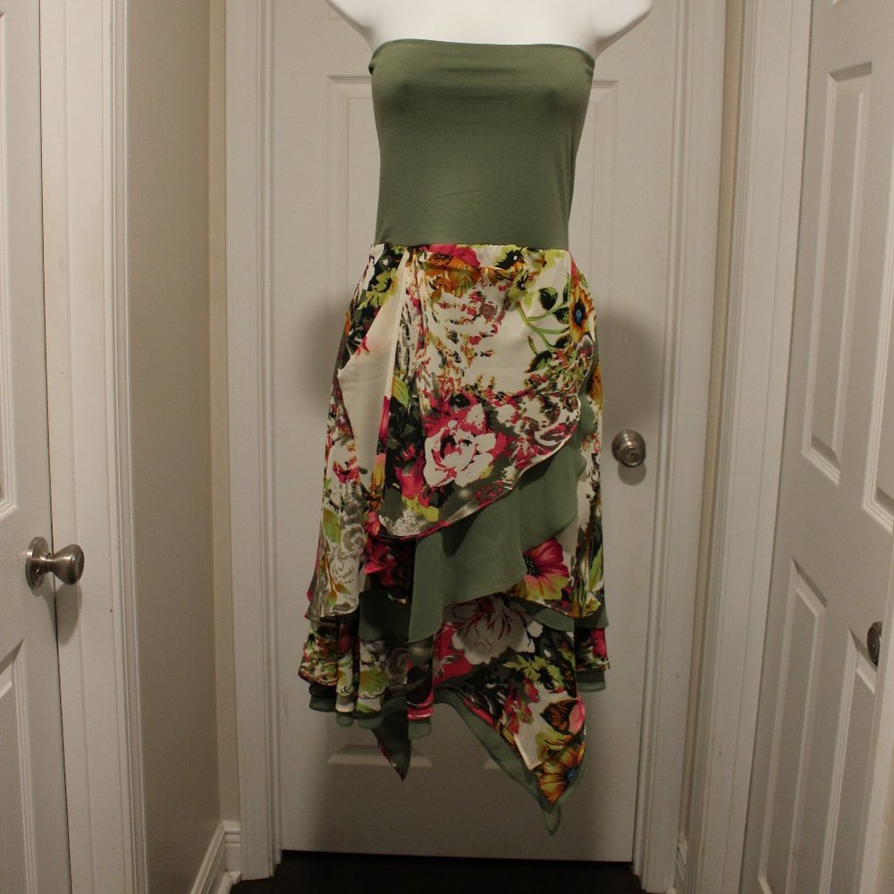 Lapis Green Strapless Tube Dress XL